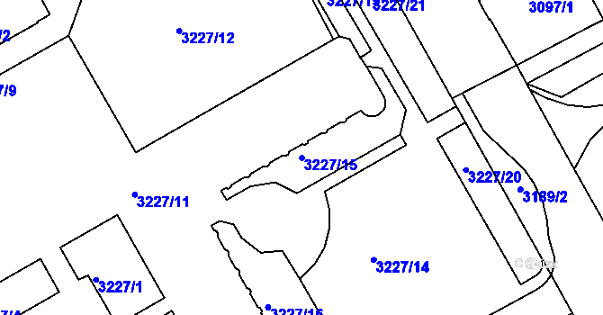 Parcela st. 3227/15 v KÚ Frýdek, Katastrální mapa
