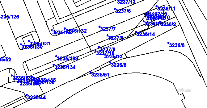 Parcela st. 3235/13 v KÚ Frýdek, Katastrální mapa