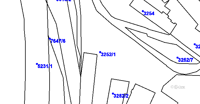 Parcela st. 3252/1 v KÚ Frýdek, Katastrální mapa