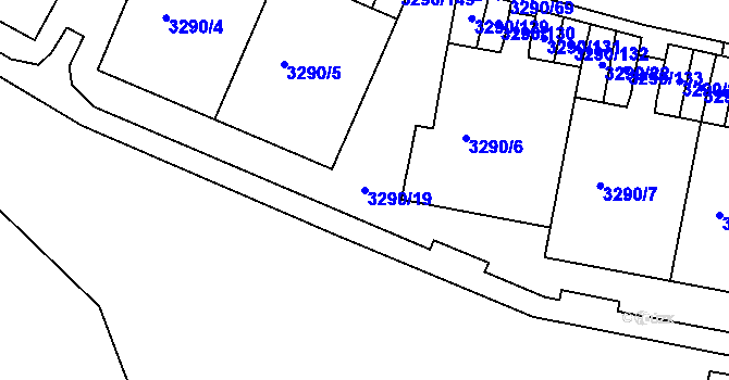 Parcela st. 3290/19 v KÚ Frýdek, Katastrální mapa