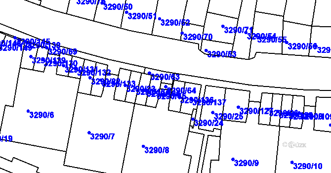 Parcela st. 3290/64 v KÚ Frýdek, Katastrální mapa