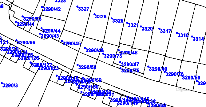 Parcela st. 3290/73 v KÚ Frýdek, Katastrální mapa