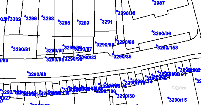 Parcela st. 3290/84 v KÚ Frýdek, Katastrální mapa