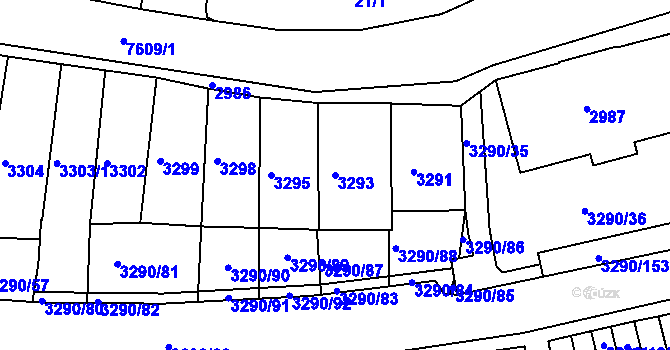 Parcela st. 3293 v KÚ Frýdek, Katastrální mapa