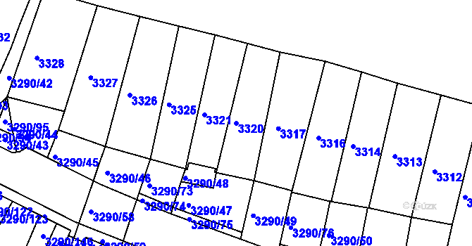 Parcela st. 3320 v KÚ Frýdek, Katastrální mapa