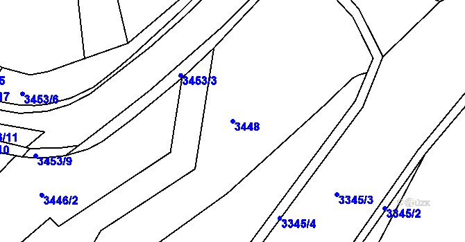 Parcela st. 3448 v KÚ Frýdek, Katastrální mapa