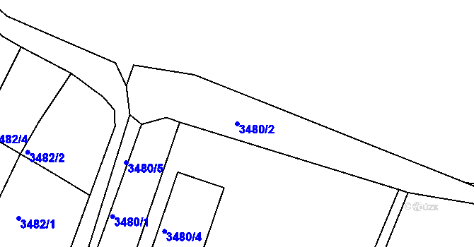 Parcela st. 3480/2 v KÚ Frýdek, Katastrální mapa