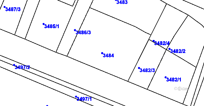 Parcela st. 3484 v KÚ Frýdek, Katastrální mapa