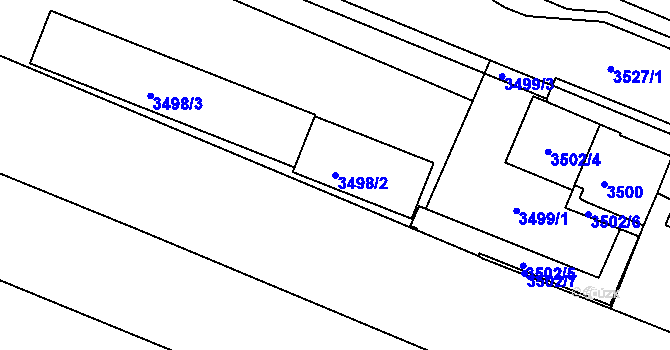 Parcela st. 3498/2 v KÚ Frýdek, Katastrální mapa