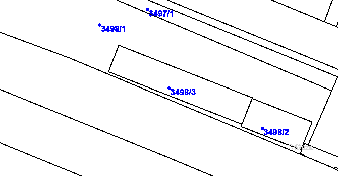 Parcela st. 3498/3 v KÚ Frýdek, Katastrální mapa