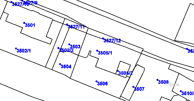Parcela st. 3505/1 v KÚ Frýdek, Katastrální mapa