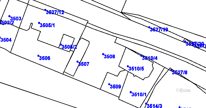 Parcela st. 3508 v KÚ Frýdek, Katastrální mapa