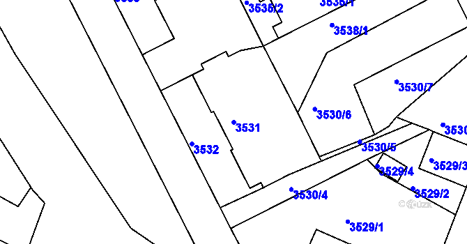 Parcela st. 3531 v KÚ Frýdek, Katastrální mapa