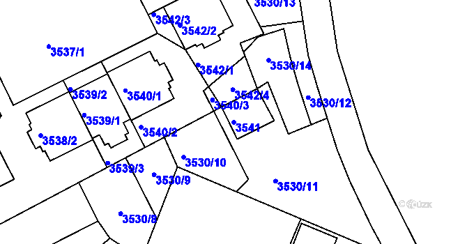 Parcela st. 3541 v KÚ Frýdek, Katastrální mapa