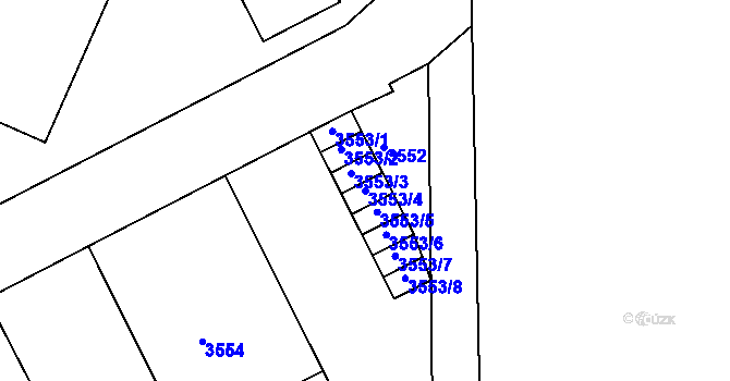 Parcela st. 3553/4 v KÚ Frýdek, Katastrální mapa