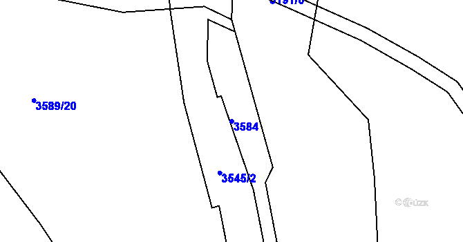 Parcela st. 3584 v KÚ Frýdek, Katastrální mapa