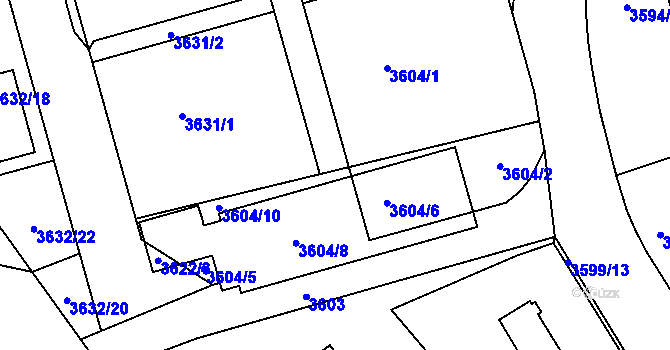Parcela st. 3604/9 v KÚ Frýdek, Katastrální mapa