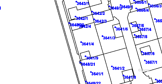 Parcela st. 3641/4 v KÚ Frýdek, Katastrální mapa