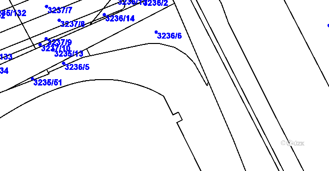 Parcela st. 3236/4 v KÚ Frýdek, Katastrální mapa