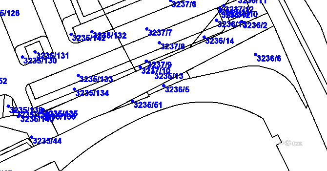 Parcela st. 3236/5 v KÚ Frýdek, Katastrální mapa