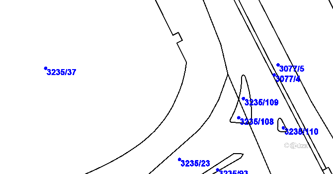 Parcela st. 3077/18 v KÚ Frýdek, Katastrální mapa