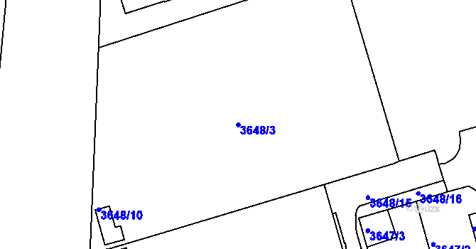 Parcela st. 3648/3 v KÚ Frýdek, Katastrální mapa