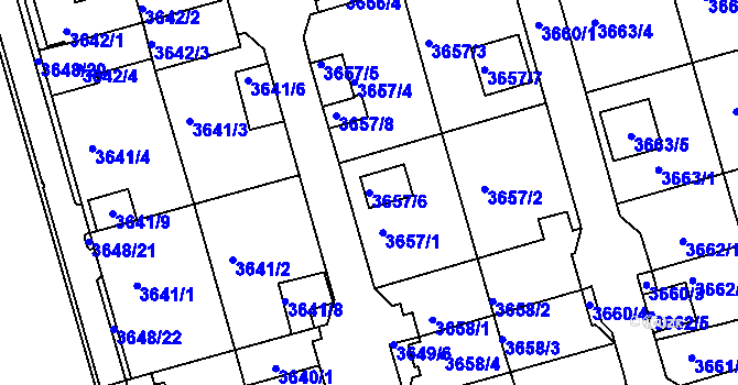 Parcela st. 3657/6 v KÚ Frýdek, Katastrální mapa