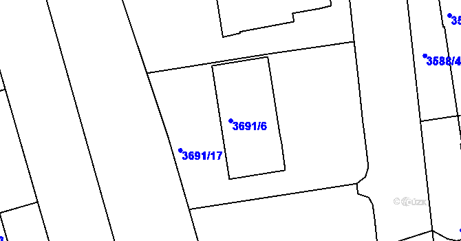 Parcela st. 3691/6 v KÚ Frýdek, Katastrální mapa
