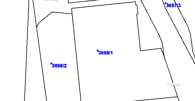 Parcela st. 3698/1 v KÚ Frýdek, Katastrální mapa