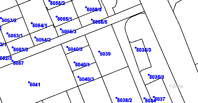 Parcela st. 5039 v KÚ Frýdek, Katastrální mapa