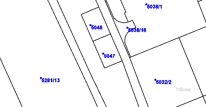Parcela st. 5047 v KÚ Frýdek, Katastrální mapa