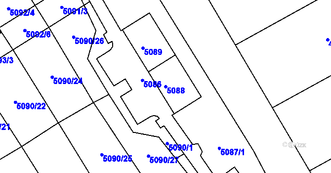 Parcela st. 5088 v KÚ Frýdek, Katastrální mapa