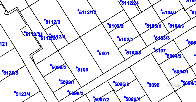 Parcela st. 5101 v KÚ Frýdek, Katastrální mapa