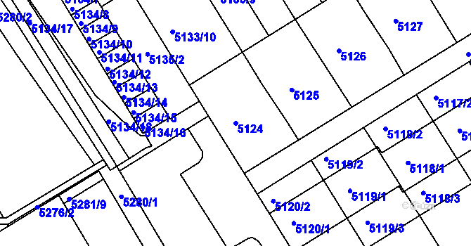 Parcela st. 5124 v KÚ Frýdek, Katastrální mapa