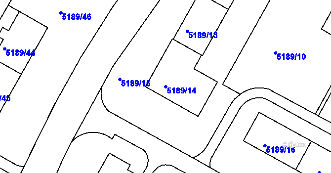 Parcela st. 5189/14 v KÚ Frýdek, Katastrální mapa