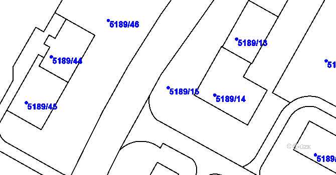 Parcela st. 5189/15 v KÚ Frýdek, Katastrální mapa