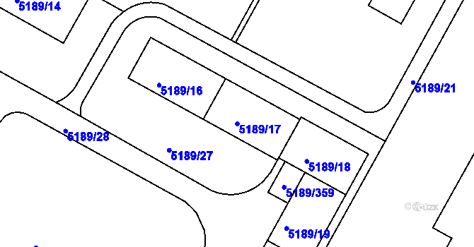 Parcela st. 5189/17 v KÚ Frýdek, Katastrální mapa