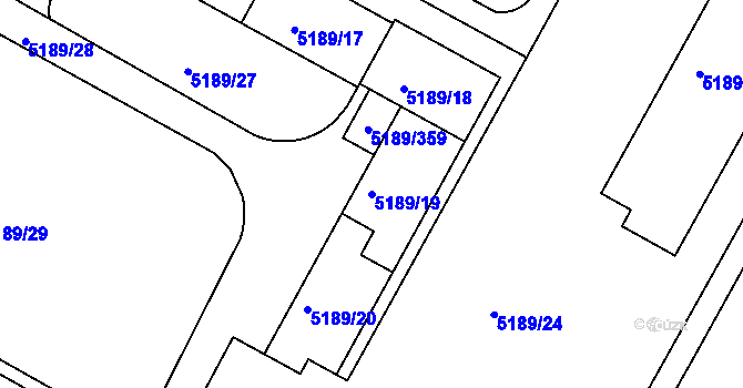 Parcela st. 5189/19 v KÚ Frýdek, Katastrální mapa