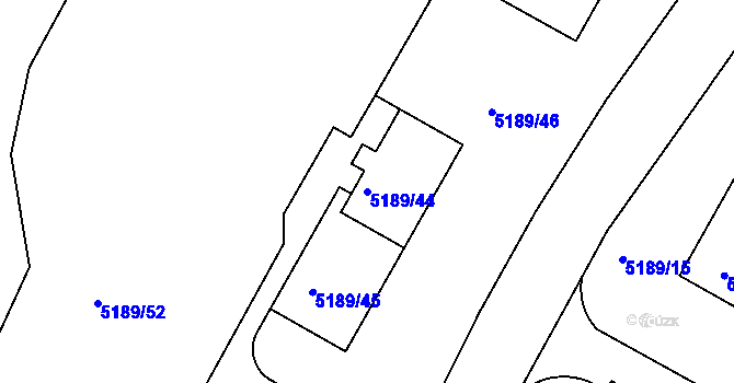 Parcela st. 5189/44 v KÚ Frýdek, Katastrální mapa