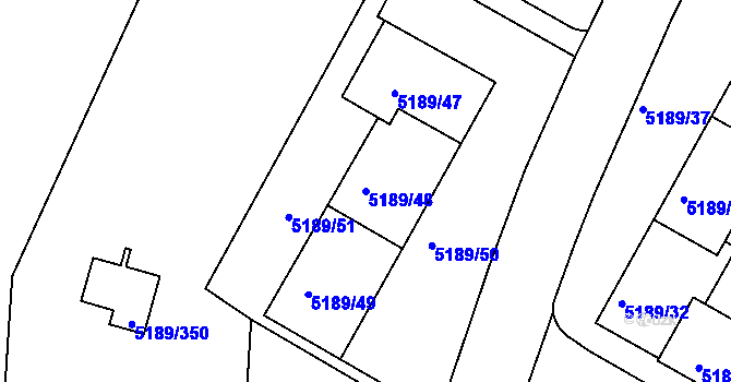 Parcela st. 5189/48 v KÚ Frýdek, Katastrální mapa