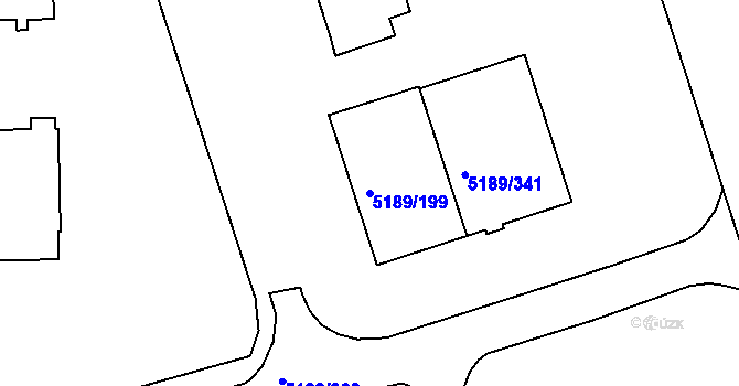 Parcela st. 5189/199 v KÚ Frýdek, Katastrální mapa