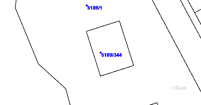 Parcela st. 5189/344 v KÚ Frýdek, Katastrální mapa
