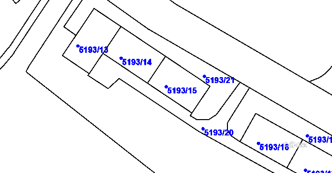 Parcela st. 5193/15 v KÚ Frýdek, Katastrální mapa