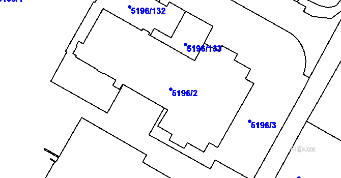 Parcela st. 5196/2 v KÚ Frýdek, Katastrální mapa