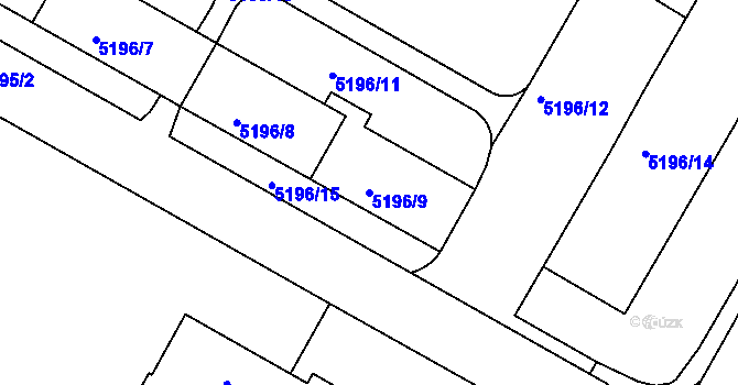 Parcela st. 5196/9 v KÚ Frýdek, Katastrální mapa