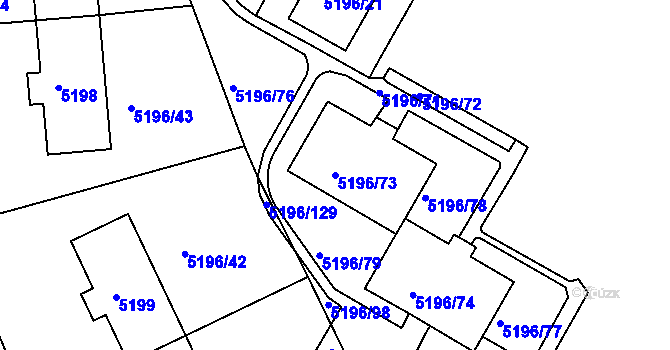 Parcela st. 5196/73 v KÚ Frýdek, Katastrální mapa