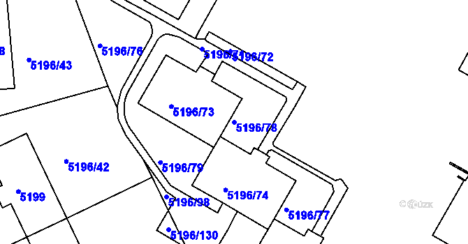 Parcela st. 5196/78 v KÚ Frýdek, Katastrální mapa