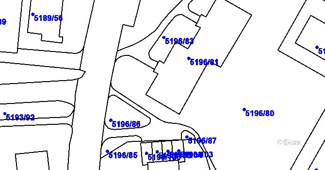 Parcela st. 5196/82 v KÚ Frýdek, Katastrální mapa