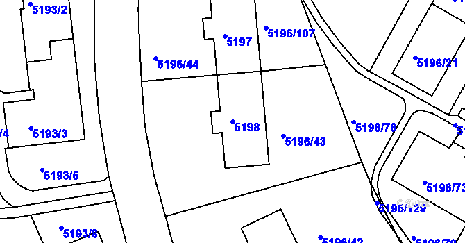 Parcela st. 5198 v KÚ Frýdek, Katastrální mapa