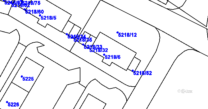 Parcela st. 5218/6 v KÚ Frýdek, Katastrální mapa
